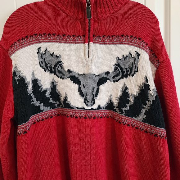 Chaps Red Sweater XL Vintage Holiday - Picture 5 of 11